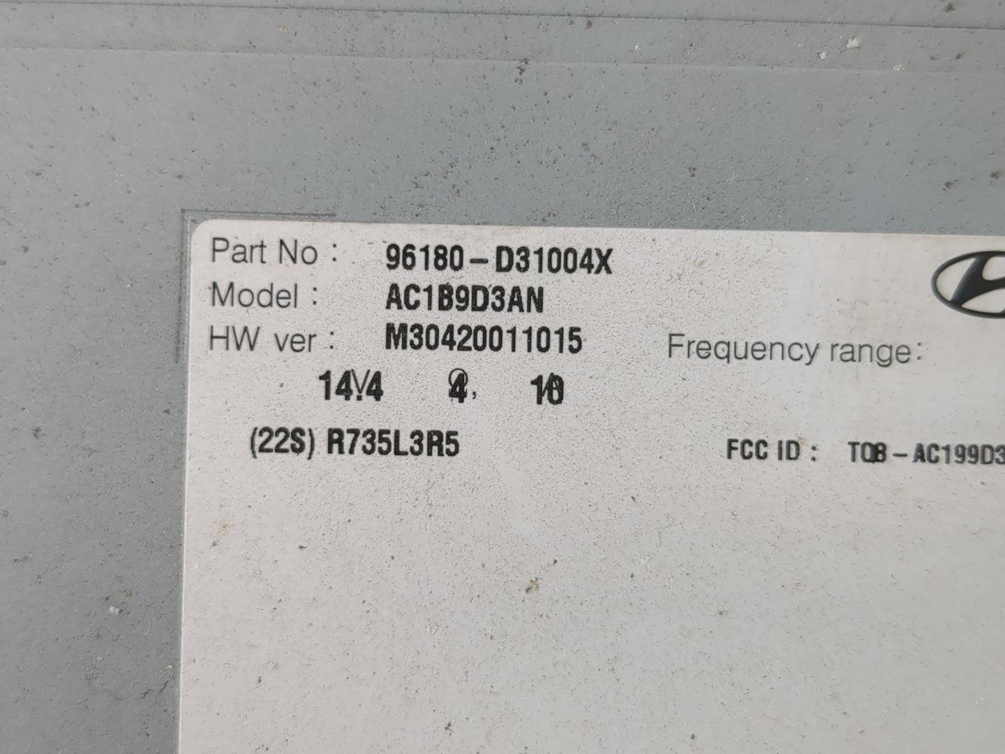 2014-2015 Hyundai Tucson Radio AM FM Cd Player Receiver Replacement P/N:96180-D31004X Fits Fits 2014 2015 OEM Used Auto Part