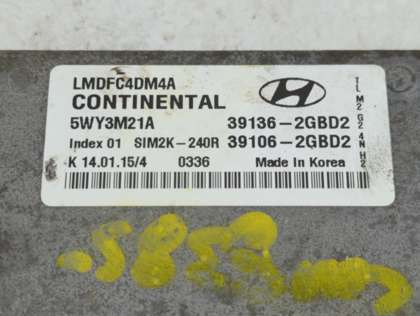 2014-2015 Hyundai Tucson PCM Engine Control Computer ECU ECM PCU OEM P/N:39106-2GBD2 39136-2GBD2 Fits Fits 2014 2015 OEM Use