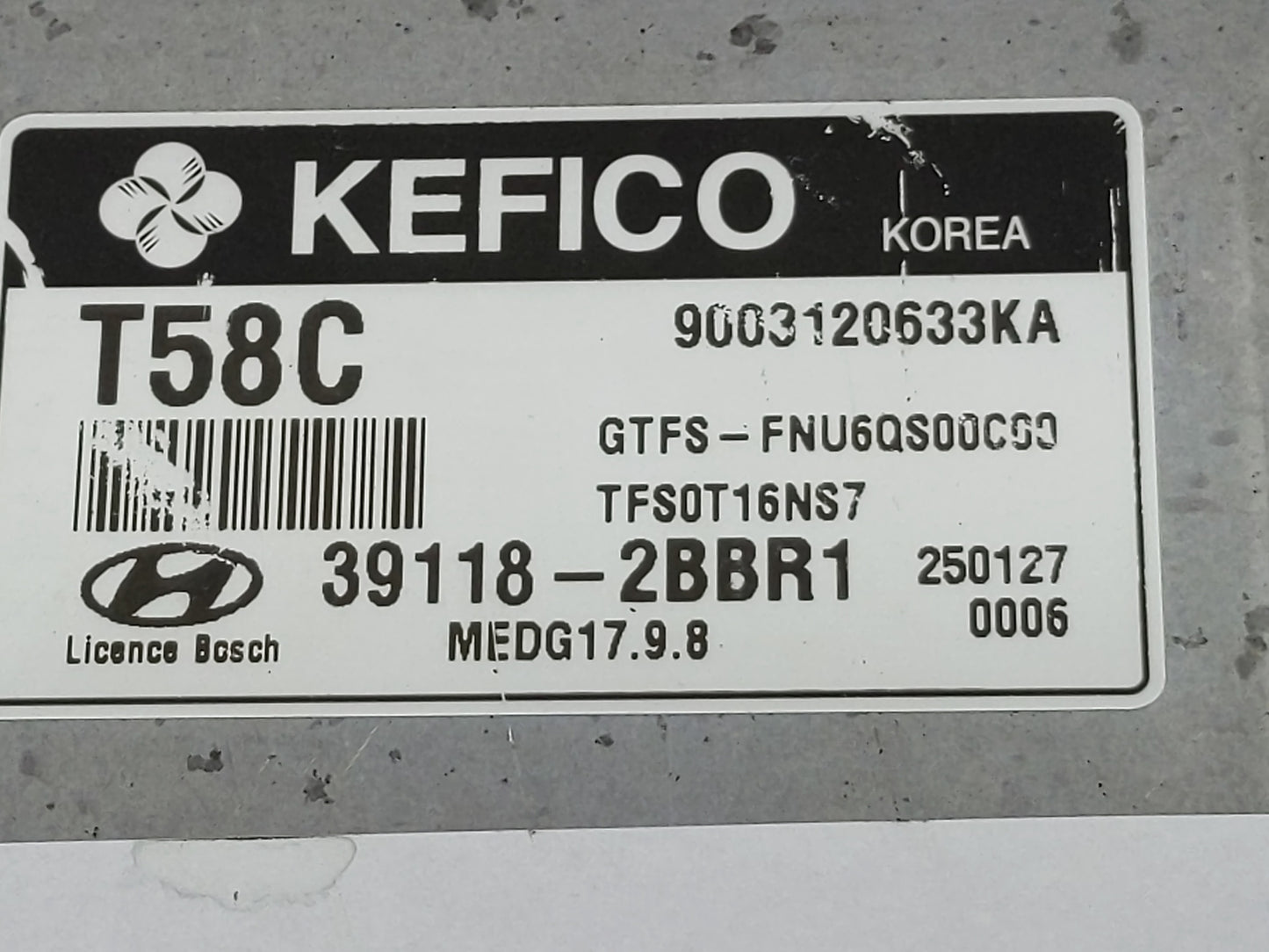 2015 Hyundai Veloster PCM Engine Control Computer ECU ECM PCU OEM P/N:39118-2BBR1 Fits OEM Used Auto Parts - Oemusedautopart