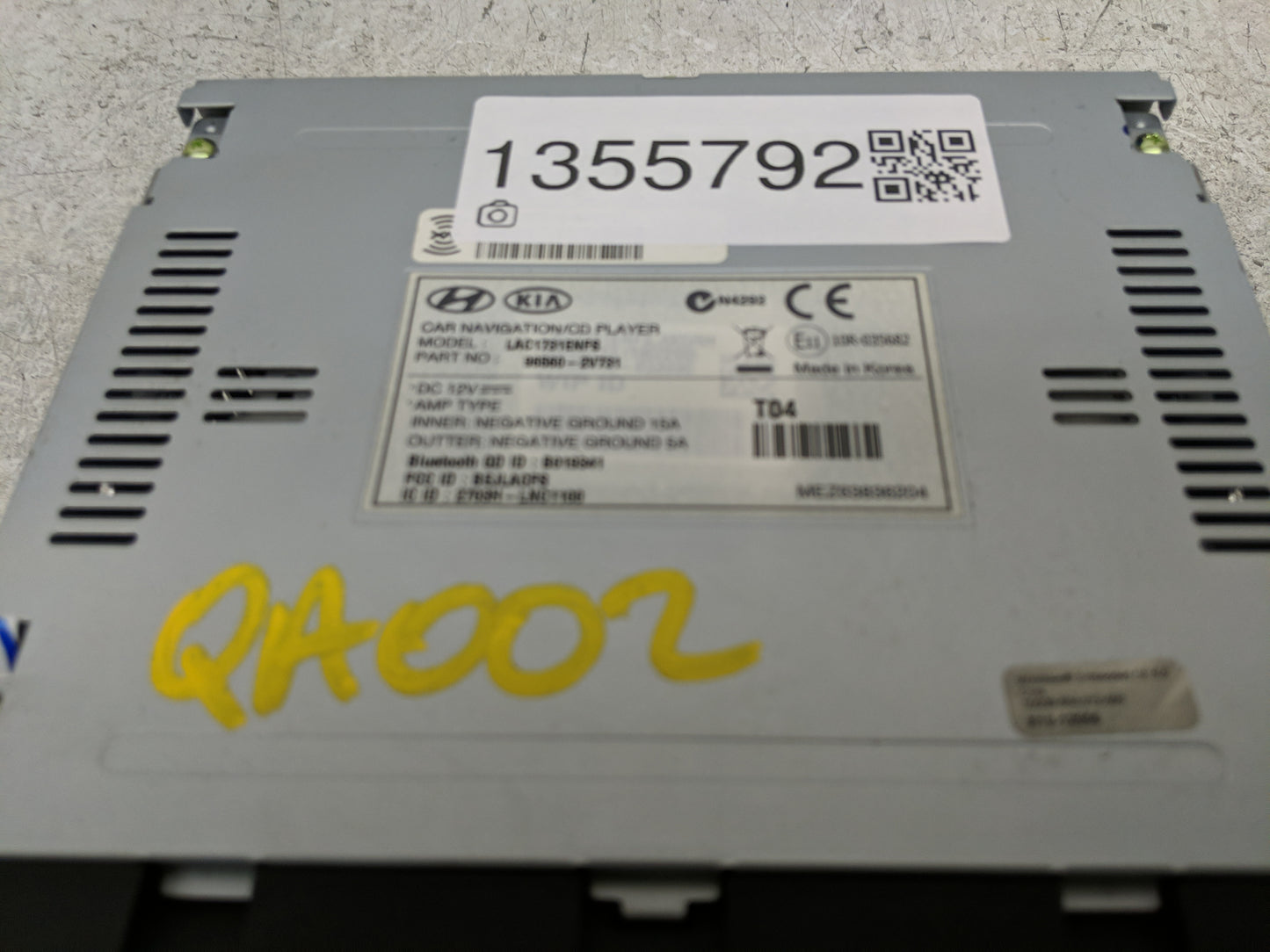 2014-2017 Hyundai Veloster Radio AM FM Cd Player Receiver Replacement P/N:965602V731 Fits Fits 2014 2015 2016 2017 OEM Used 