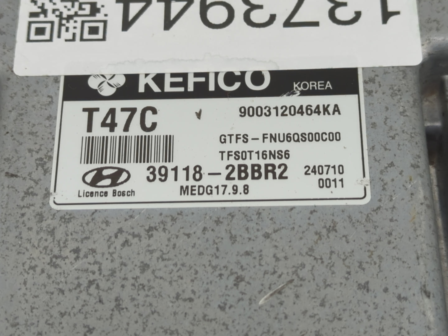 2015 Hyundai Veloster PCM Engine Control Computer ECU ECM PCU OEM P/N:39118-2BBR2 Fits OEM Used Auto Parts - Oemusedautopart