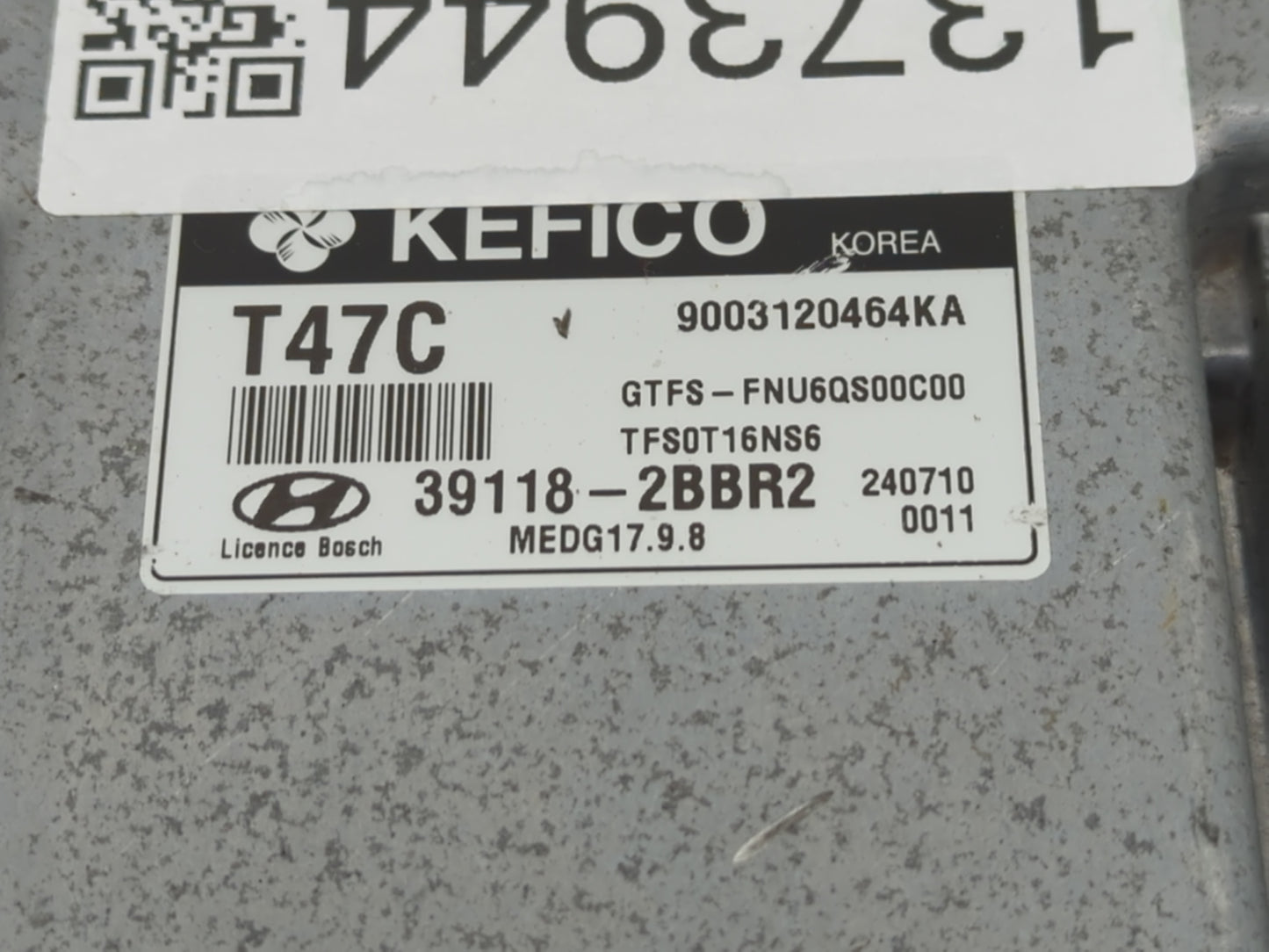 2015 Hyundai Veloster PCM Engine Control Computer ECU ECM PCU OEM P/N:39118-2BBR2 Fits OEM Used Auto Parts - Oemusedautopart