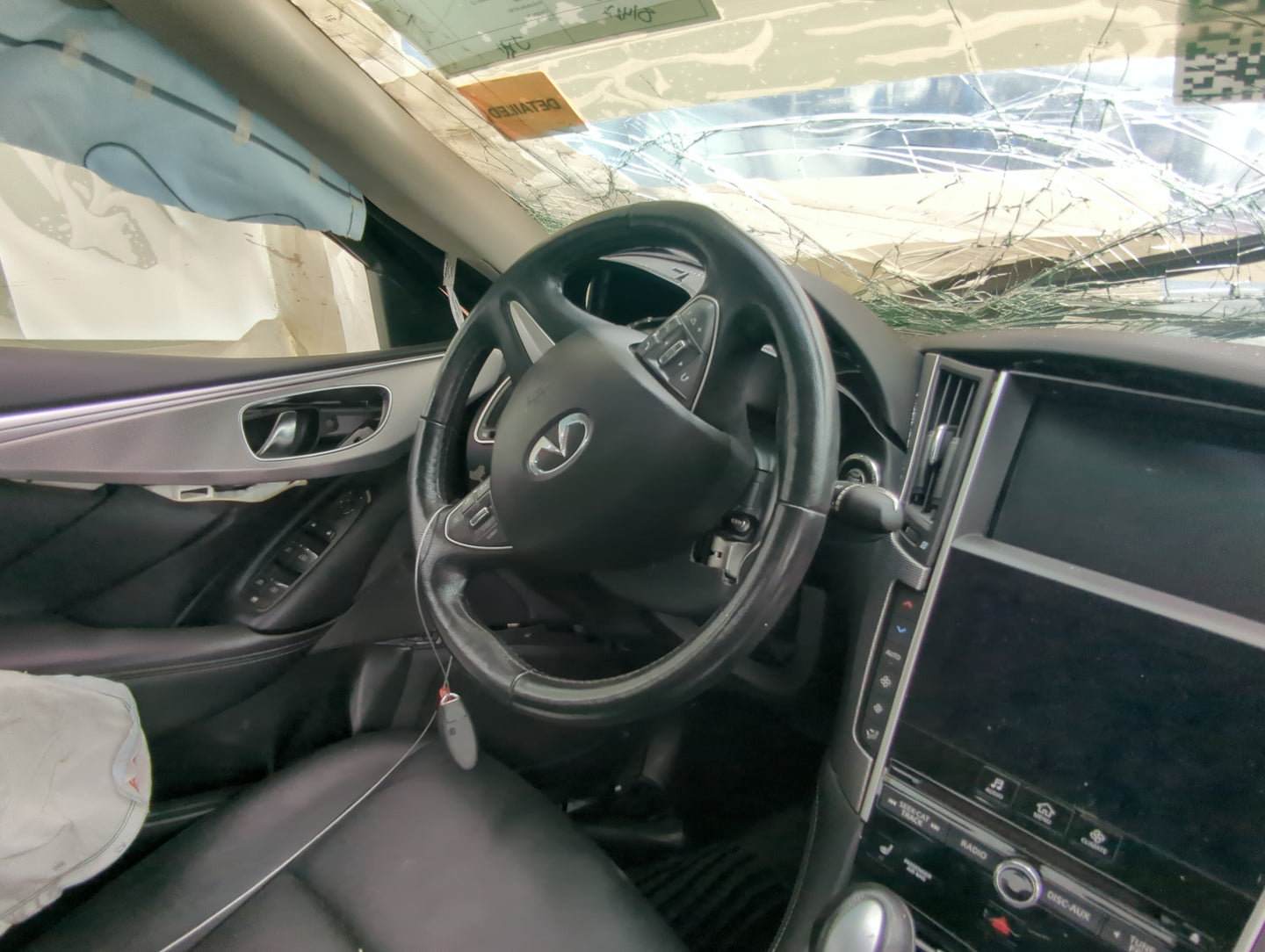 2014-2015 Infiniti Q50 Air Bag Driver Left Steering Wheel Mounted Black - Oemusedautoparts1.com