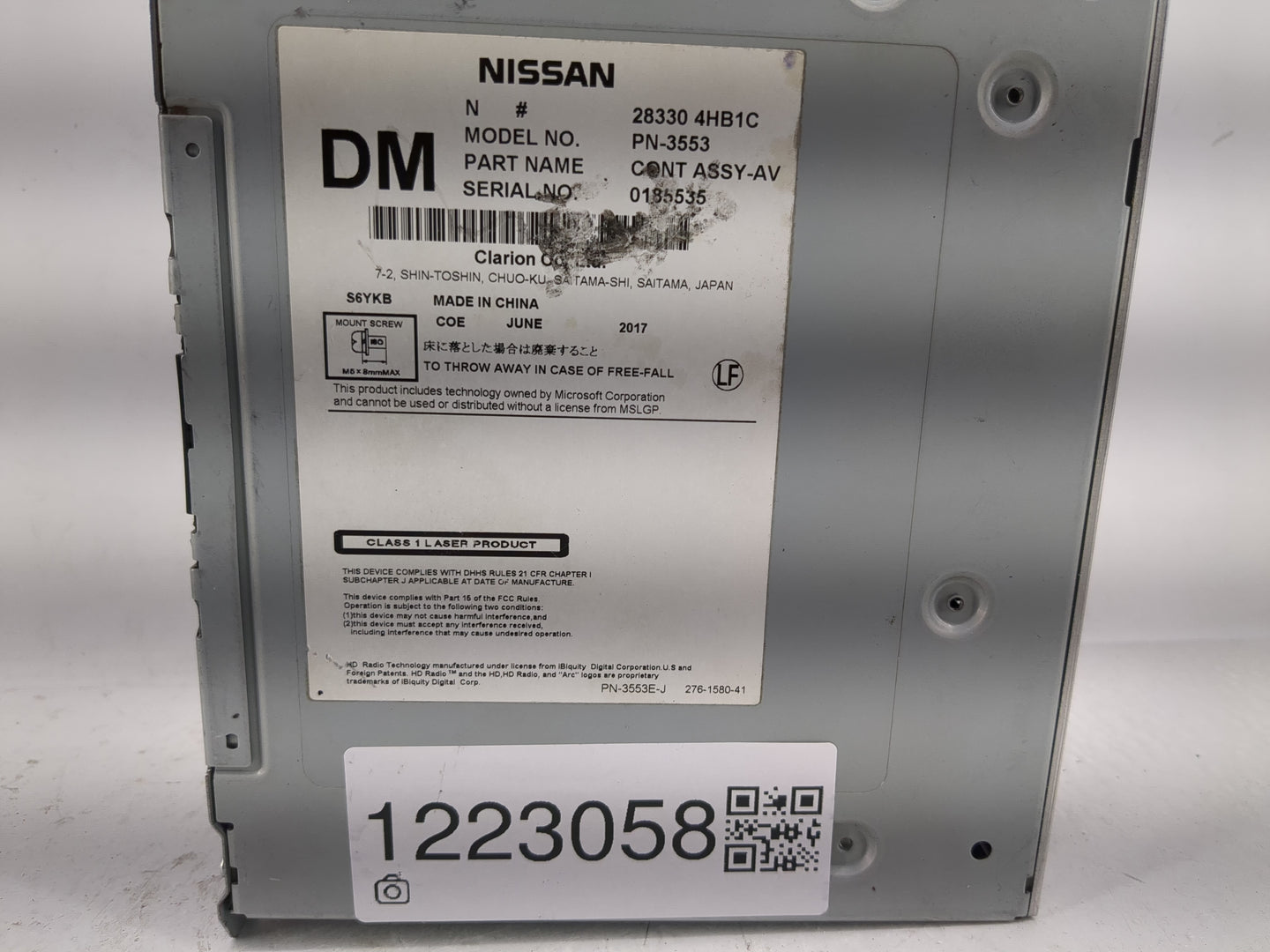 2014-2018 Infiniti Q50 Radio AM FM Cd Player Receiver Replacement P/N:28330 4HB1C Fits Fits 2014 2015 2016 2017 2018 OEM Use