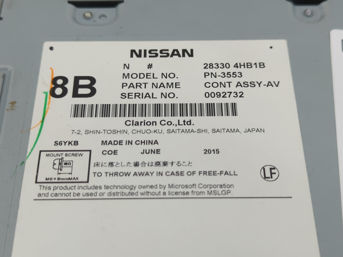 2014-2018 Infiniti Q50 Radio AM FM Cd Player Receiver Replacement P/N:28330-4HB1B Fits Fits 2014 2015 2016 2017 2018 OEM Use