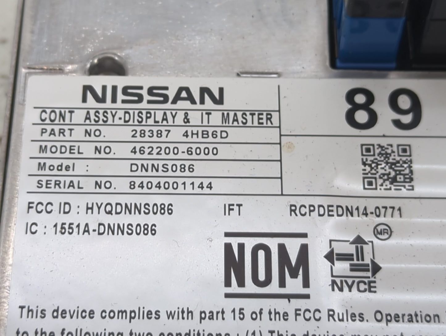 2015-2015 Infiniti Q50 Information Display Screen - Oemusedautoparts1.com
