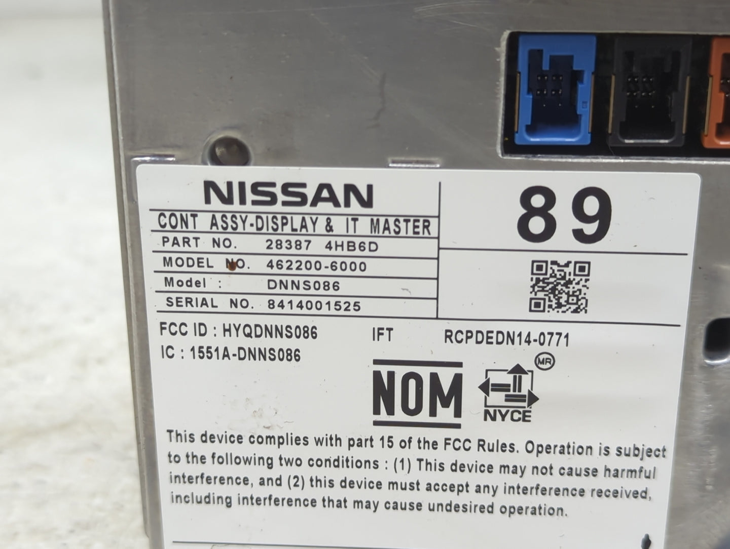 2015-2015 Infiniti Q50 Information Display Screen - Oemusedautoparts1.com