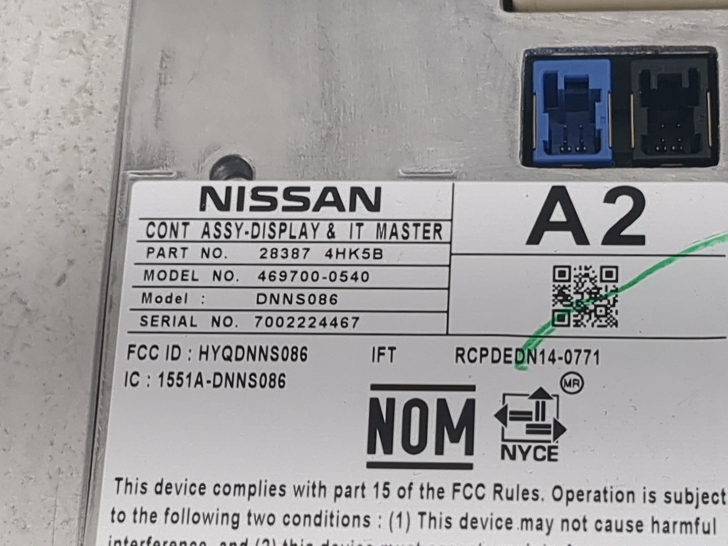2018-2019 Infiniti Q50 Information Display Screen 1471226 - Oemusedautoparts1.com