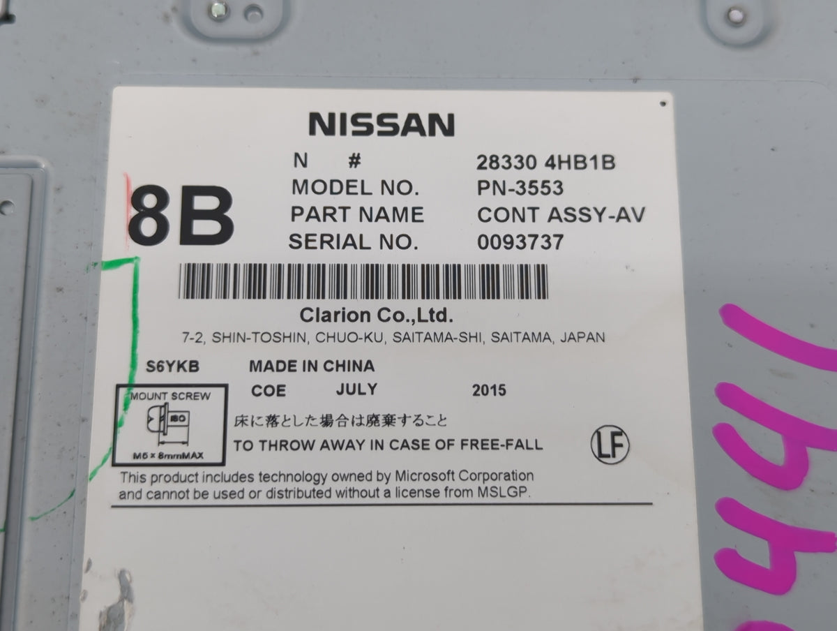 2014-2018 Infiniti Q50 Am Fm Cd Player Radio Receiver 510485 - Oemusedautoparts1.com