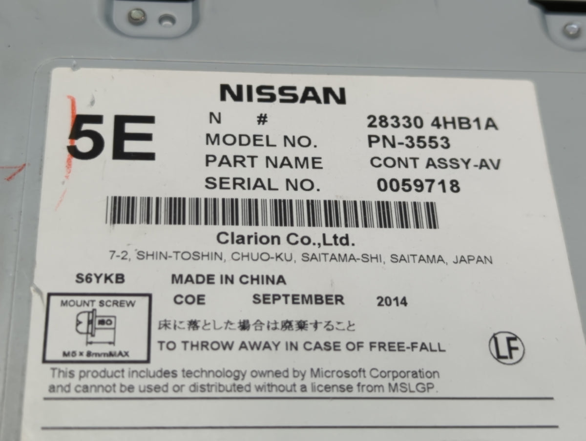 2014-2018 Infiniti Q50 Radio AM FM Cd Player Receiver Replacement P/N:28330 4HB1A Fits 2014 2015 2016 2017 2018 OEM Used Aut