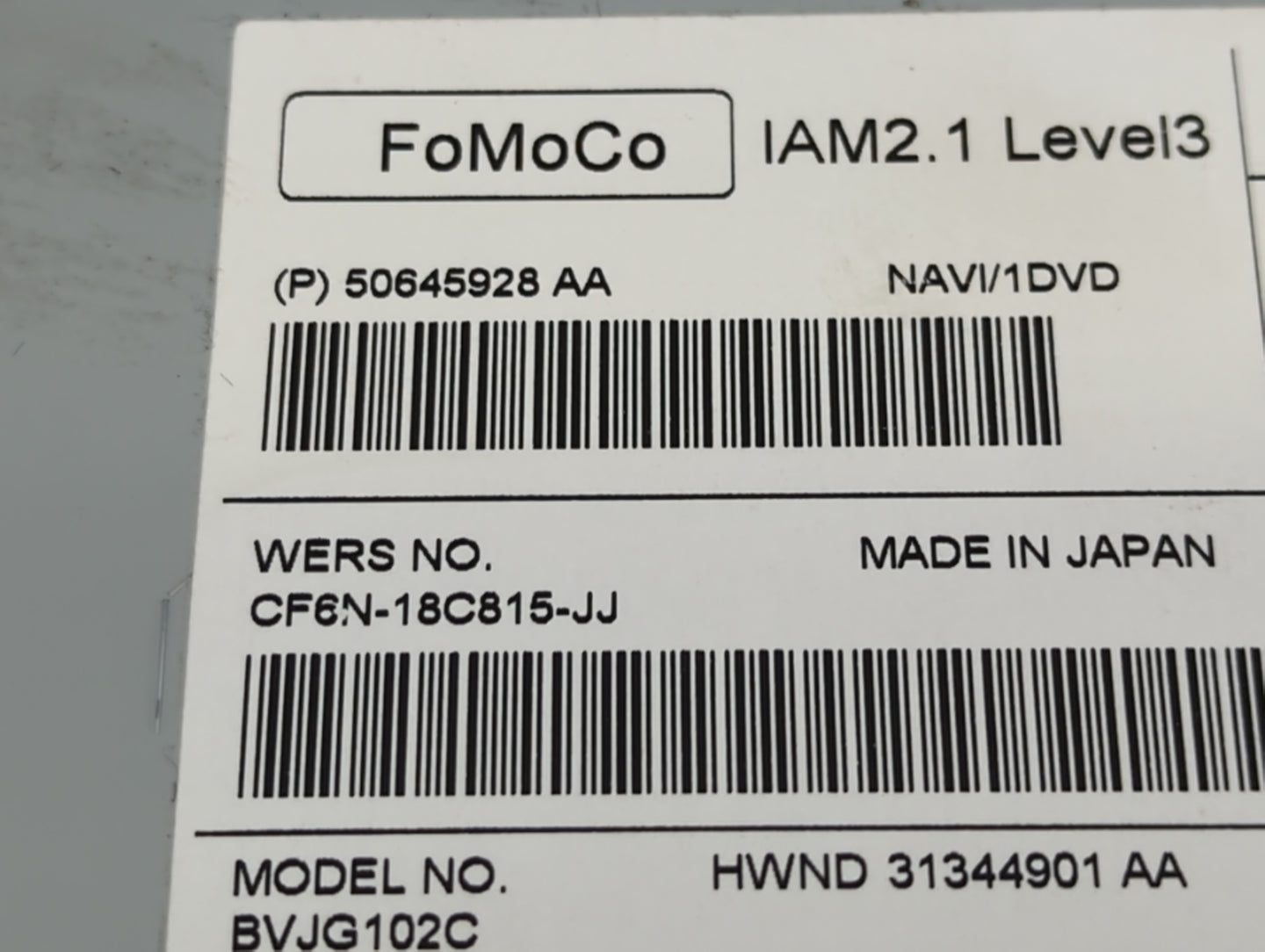 2014-2015 Jaguar Xf Radio AM FM Cd Player Receiver Replacement P/N:50645928 AA Fits Fits 2014 2015 2016 OEM Used Auto Parts 