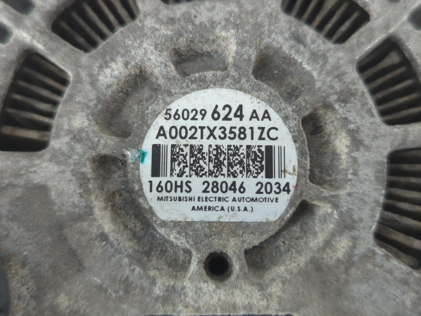 2014-2018 Jeep Cherokee Alternator Replacement Generator Charging Assembly Engine OEM P/N:56029624AA Fits OEM Used Auto Part