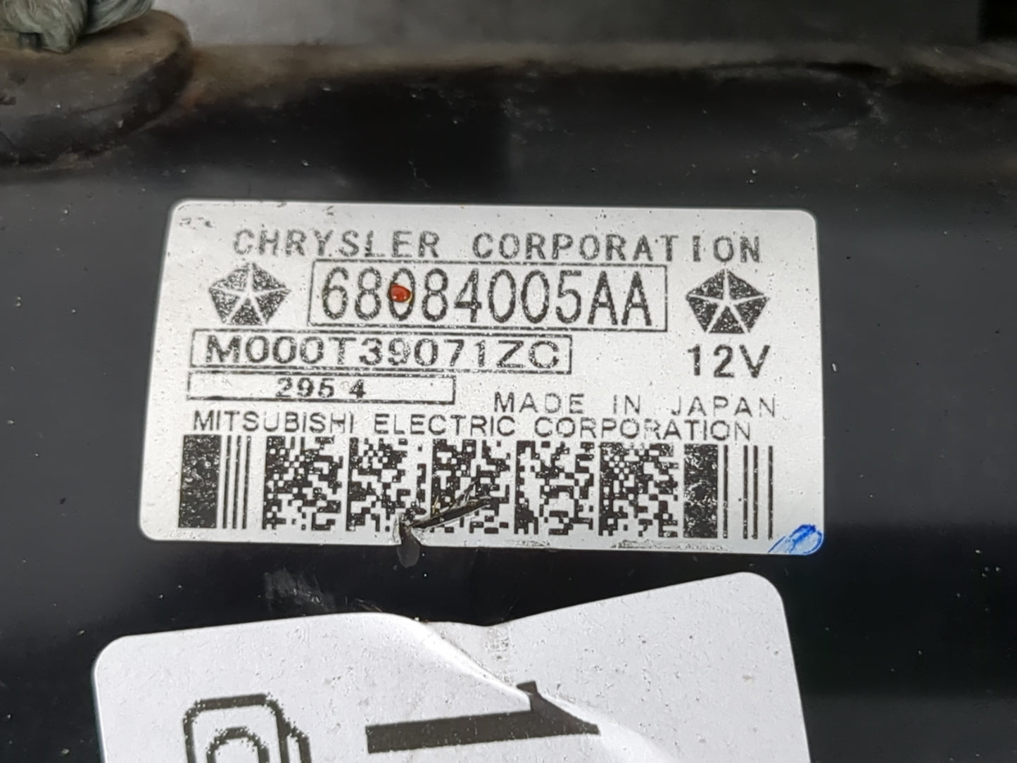 2014-2018 Jeep Cherokee Car Starter Motor Solenoid OEM P/N:M000T39071ZC 68084005AA Fits OEM Used Auto Parts - Oemusedautopar