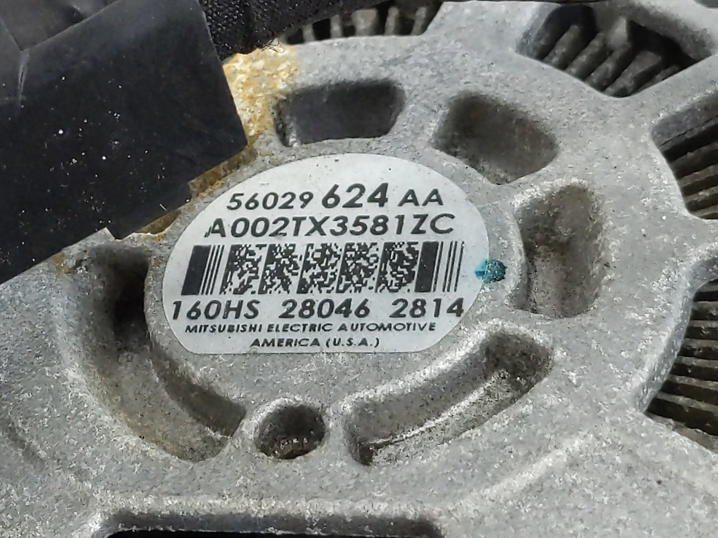 2014-2018 Jeep Cherokee Alternator Replacement Generator Charging Assembly Engine OEM P/N:56029624AA Fits OEM Used Auto Part