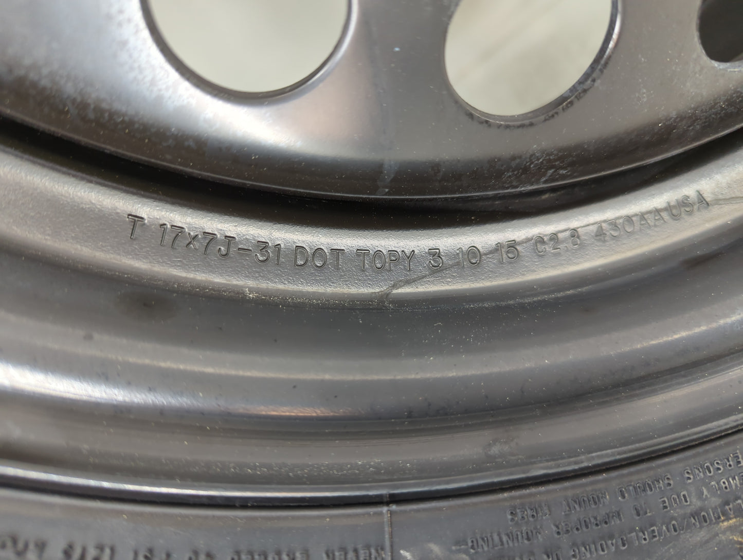 2014-2022 Jeep Cherokee Spare Donut Tire Wheel Rim Oem - Oemusedautoparts1.com