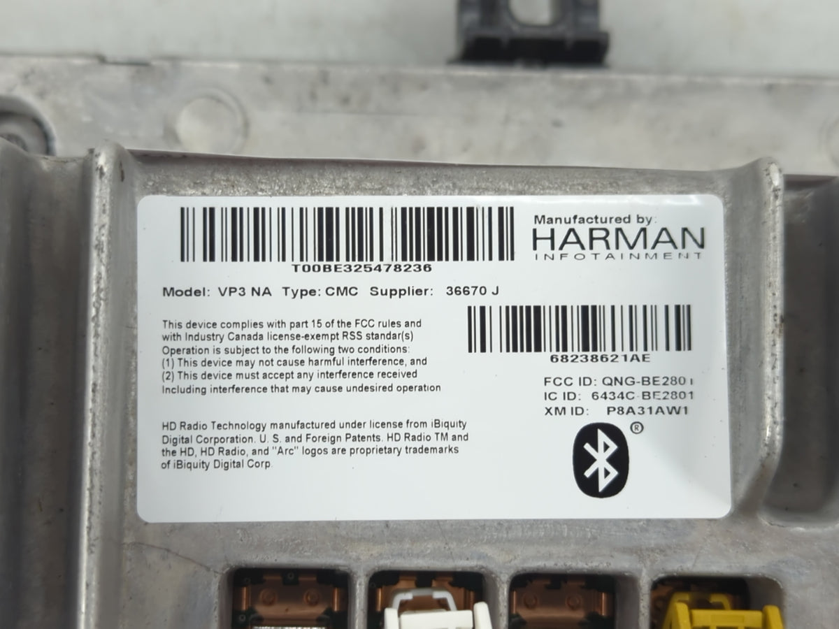 2015 Jeep Cherokee Radio AM FM Cd Player Receiver Replacement P/N:68238621AE Fits OEM Used Auto Parts - Oemusedautoparts1.co