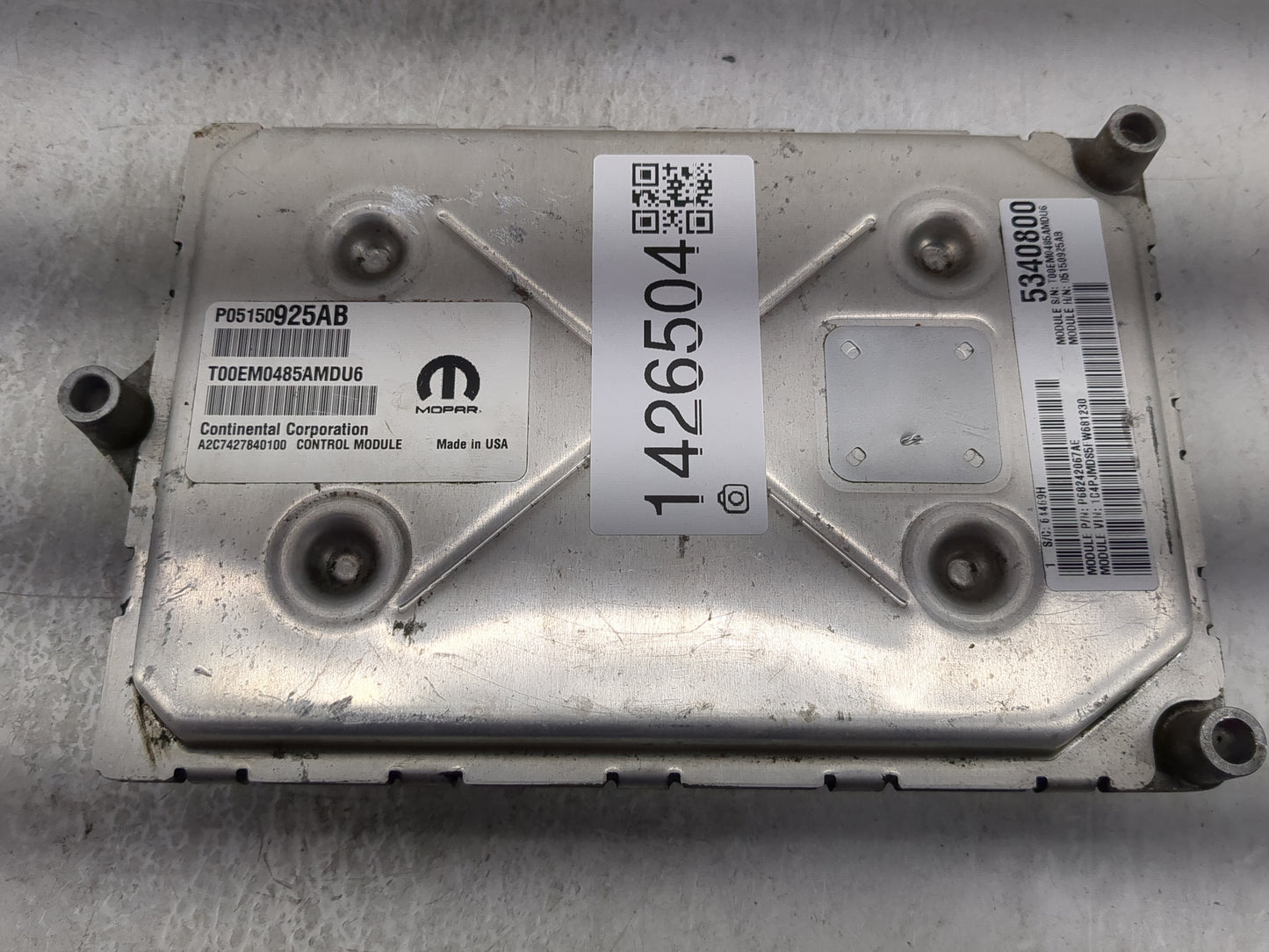 2015 Jeep Cherokee PCM Engine Control Computer ECU ECM PCU OEM P/N:P05150925AB Fits OEM Used Auto Parts - Oemusedautoparts1.