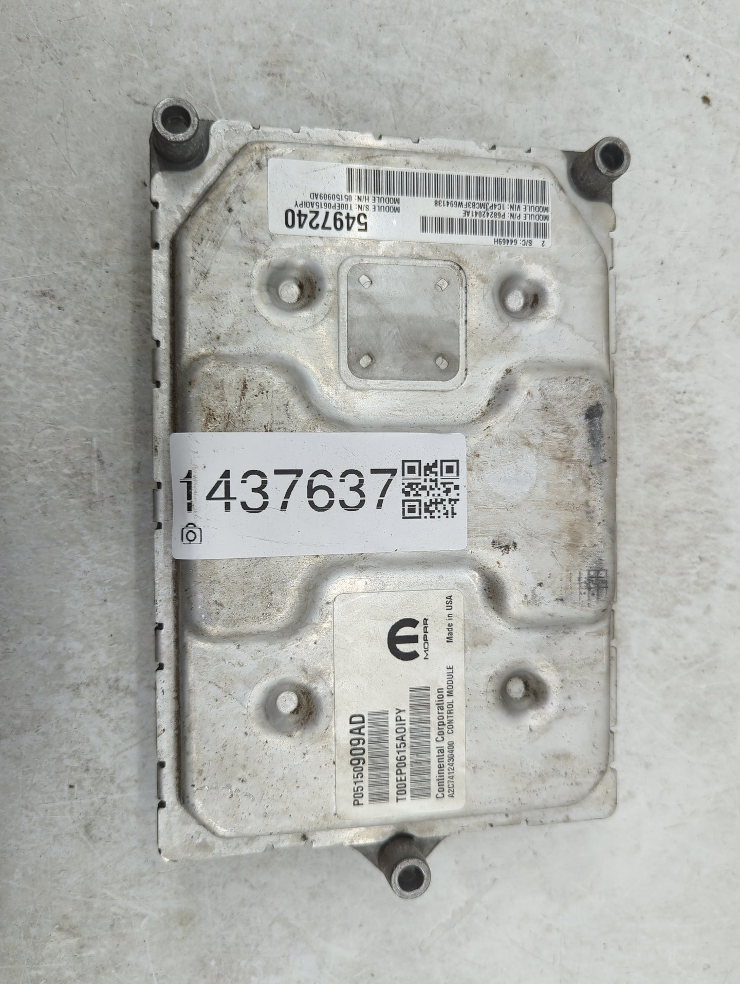 2015 Jeep Cherokee PCM Engine Control Computer ECU ECM PCU OEM P/N:P68242041AE T00EP0615A0IPY, 05150909AD, P05150909AD Fits 