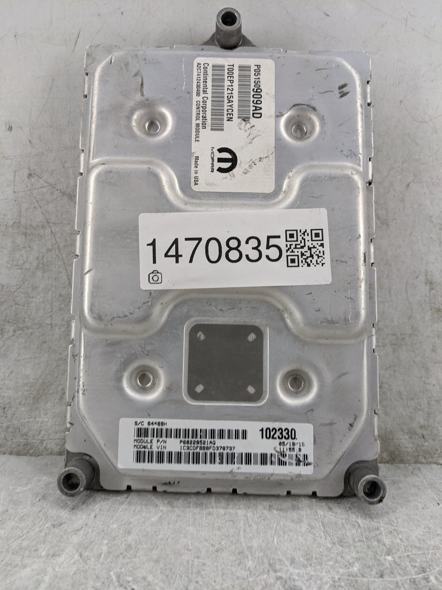 2015 Jeep Cherokee PCM Engine Control Computer ECU ECM PCU OEM P/N:P05150909AD T00EP1215AYCEN, A2C7412430400, P68229521AG Fi