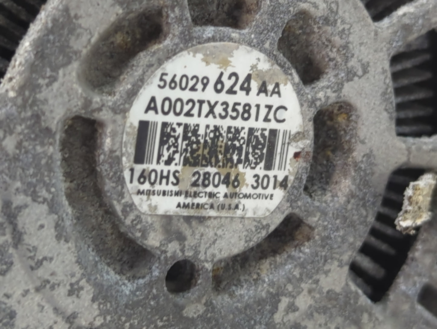 2014-2018 Jeep Cherokee Alternator Replacement Generator Charging Assembly Engine OEM P/N:56029624AC Fits OEM Used Auto Part