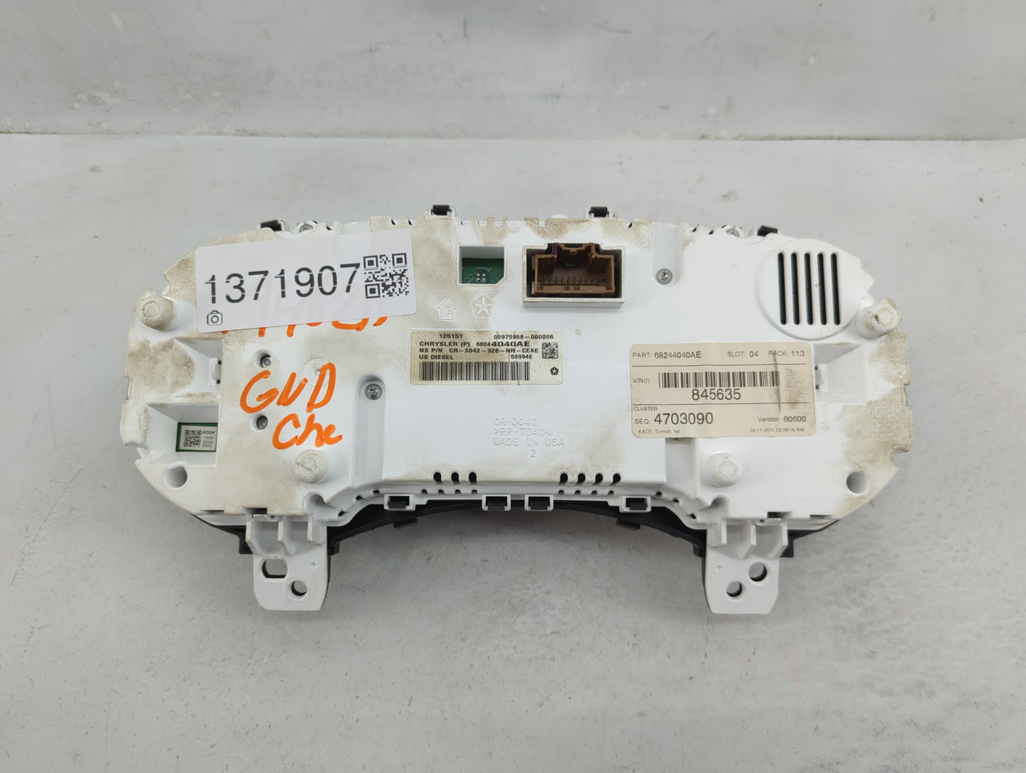 2015 Jeep Grand Cherokee Instrument Cluster Speedometer Gauges P/N:68244040AE Fits OEM Used Auto Parts - Oemusedautoparts1.c