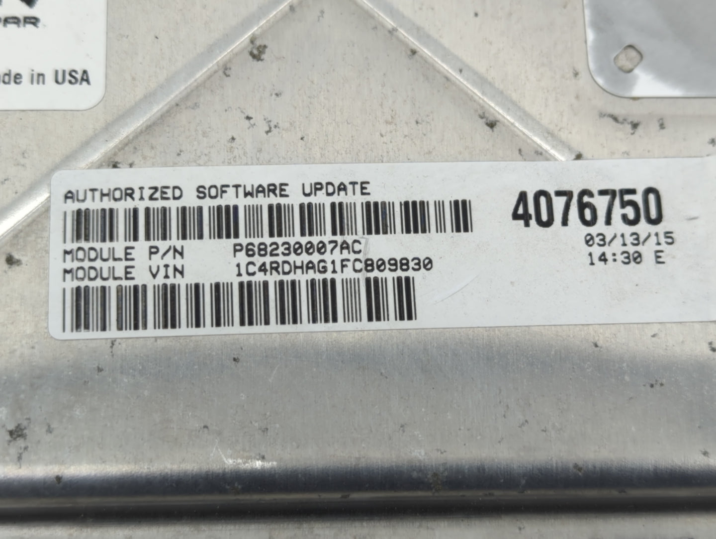 2015 Jeep Grand Cherokee PCM Engine Control Computer ECU ECM PCU OEM P/N:P68230007AC P05150987AB Fits OEM Used Auto Parts - 
