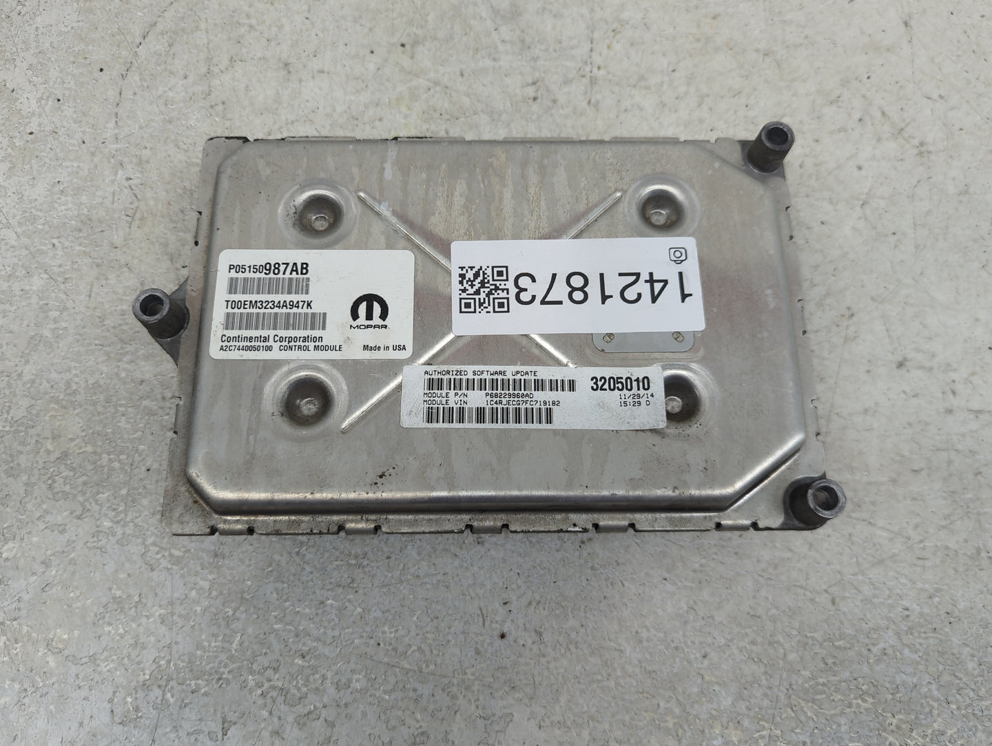 2015 Jeep Grand Cherokee PCM Engine Control Computer ECU ECM PCU OEM P/N:P68229960AD P05150987AB Fits OEM Used Auto Parts - 