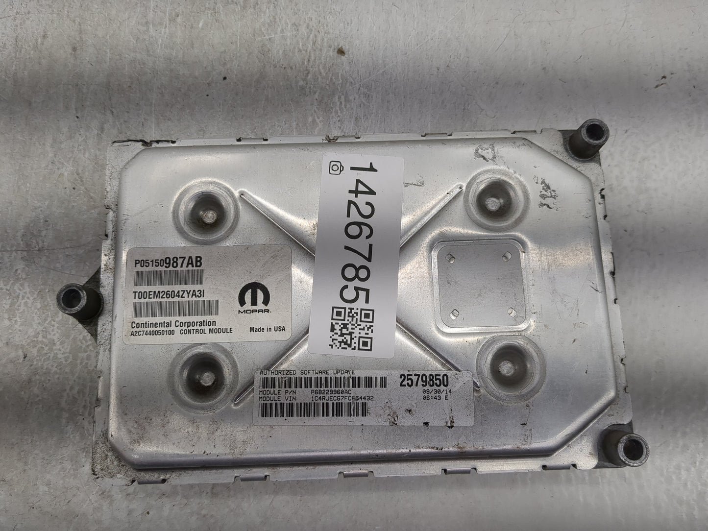 2015 Jeep Grand Cherokee PCM Engine Control Computer ECU ECM PCU OEM P/N:P05150987AB T00EM2604ZYA3I, A2C7440050100 Fits OEM 