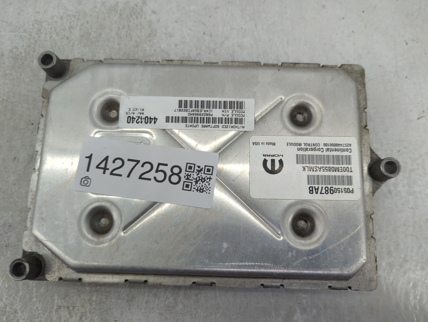 2015 Jeep Grand Cherokee PCM Engine Control Computer ECU ECM PCU OEM P/N:P05150987AB Fits OEM Used Auto Parts - Oemusedautop