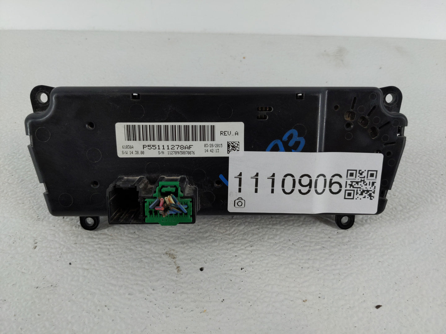 2011-2017 Jeep Patriot Climate Control Module Temperature AC/Heater Replacement P/N:P55111278AF Fits OEM Used Auto Parts - O