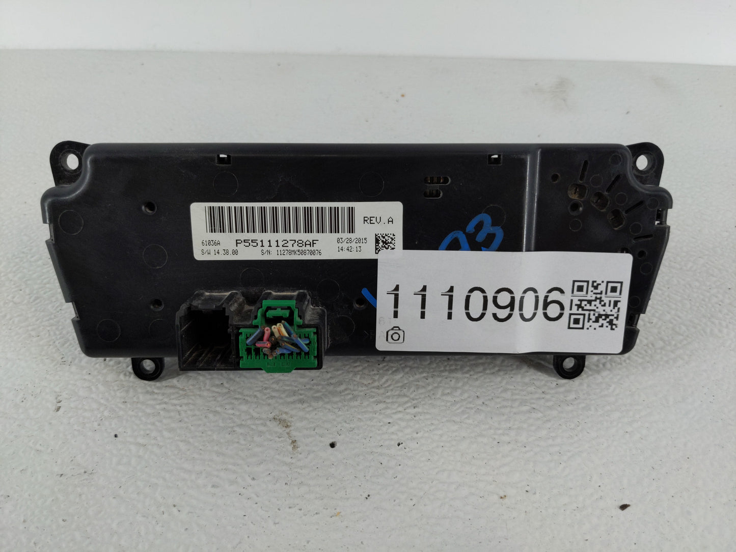 2011-2017 Jeep Patriot Climate Control Module Temperature AC/Heater Replacement P/N:P55111278AF Fits OEM Used Auto Parts - O