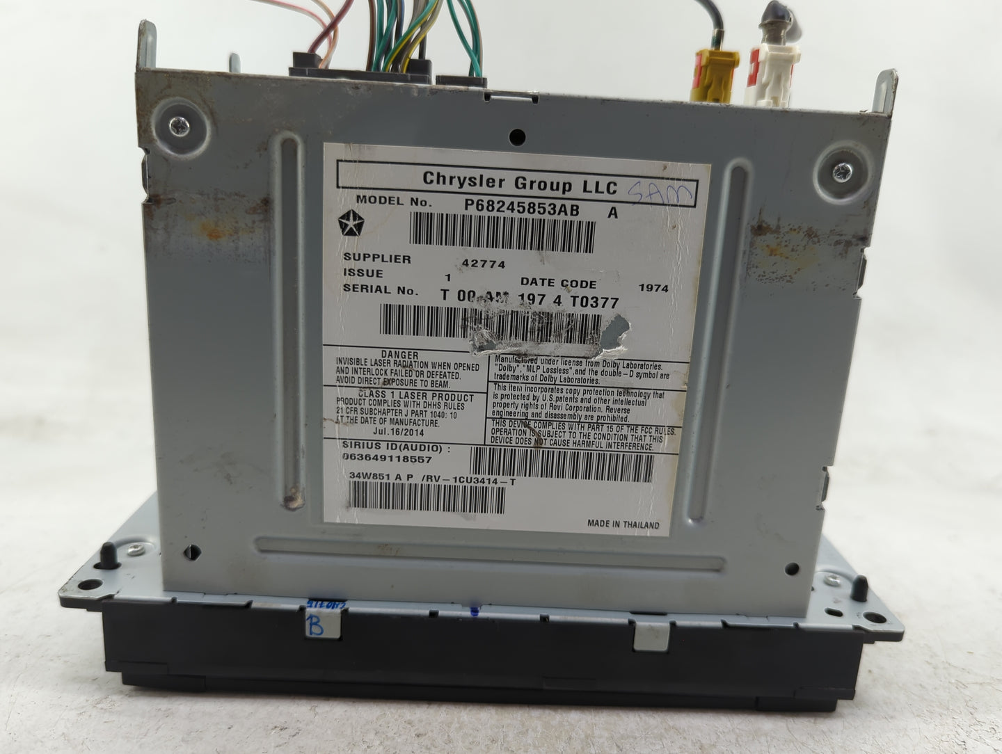 2011-2017 Jeep Patriot Radio AM FM Cd Player Receiver Replacement P/N:P68245853AB Fits OEM Used Auto Parts - Oemusedautopart