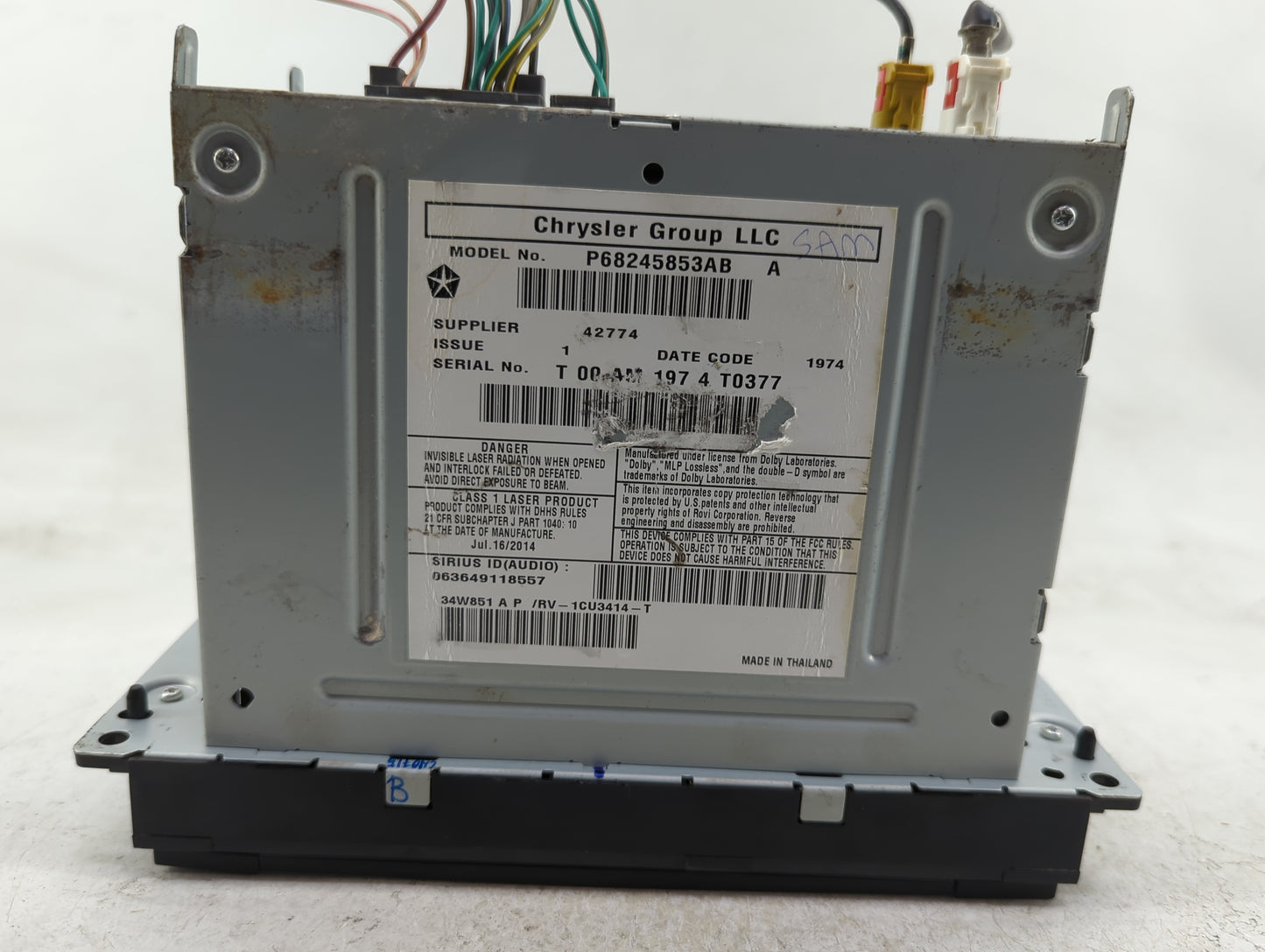 2011-2017 Jeep Patriot Radio AM FM Cd Player Receiver Replacement P/N:P68245853AB Fits OEM Used Auto Parts - Oemusedautopart