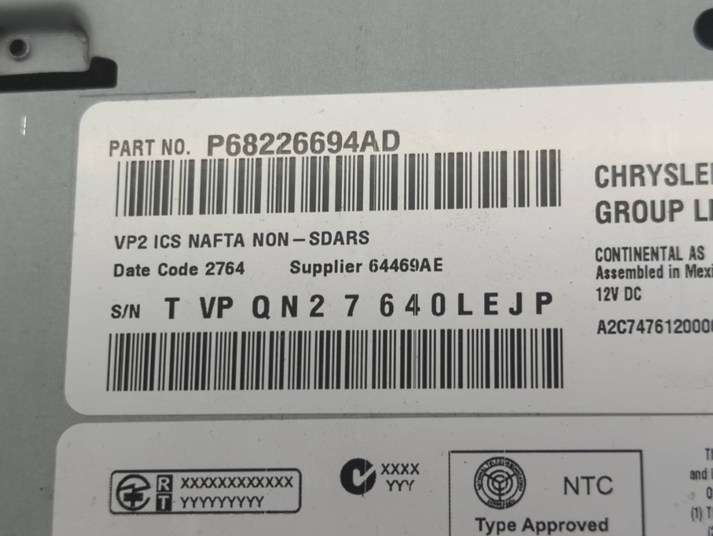 2015 Jeep Wrangler Information Display Screen - Oemusedautoparts1.com