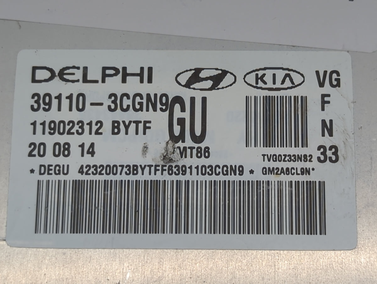 2014-2016 Kia Cadenza PCM Engine Control Computer ECU ECM PCU OEM P/N:39110-3CGN9 11902312 Fits 2014 2015 2016 OEM Used Auto