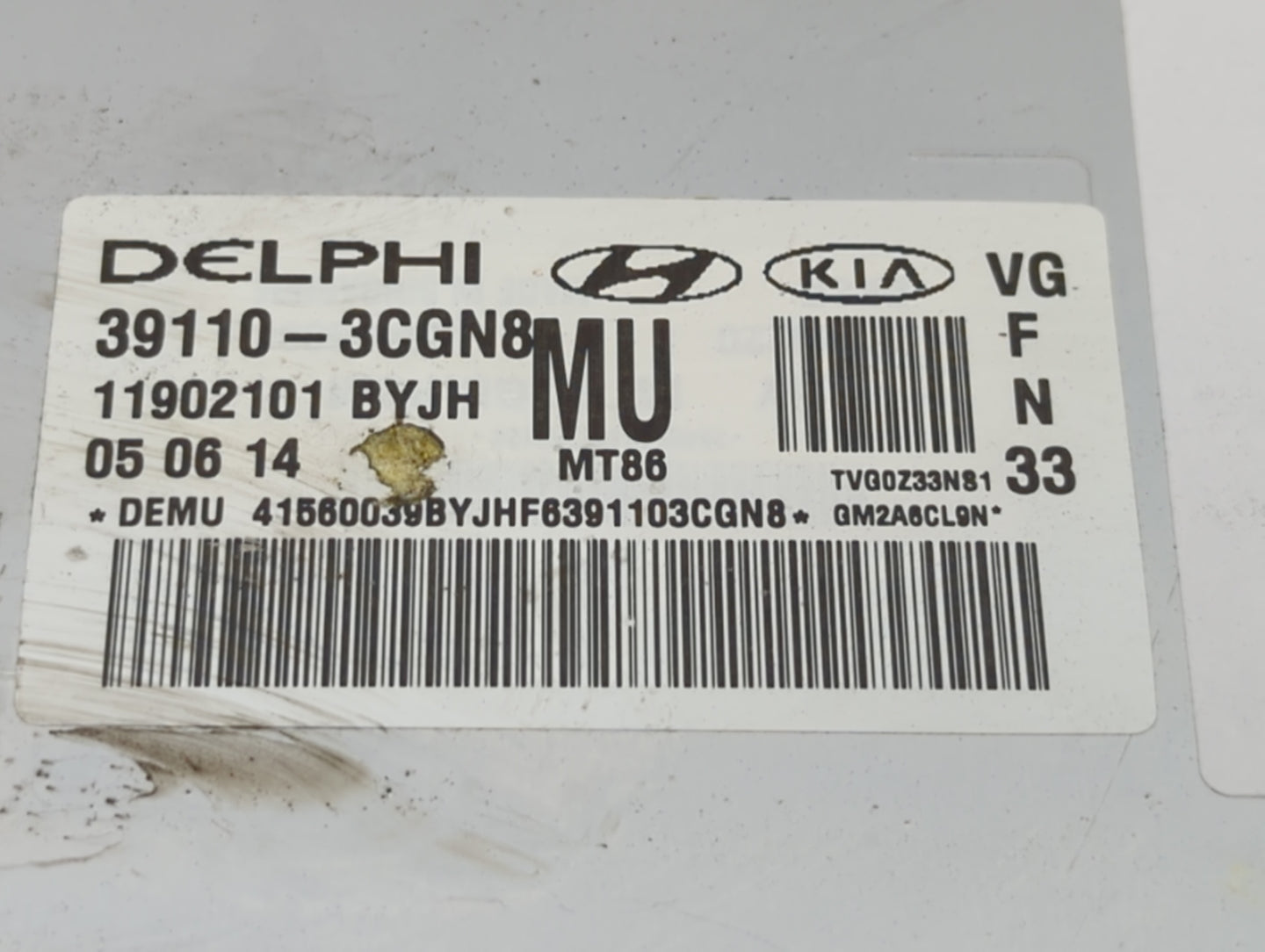 2014-2016 Kia Cadenza PCM Engine Control Computer ECU ECM PCU OEM P/N:39110-3CGN8 39111-3CGN1 Fits Fits 2014 2015 2016 OEM U