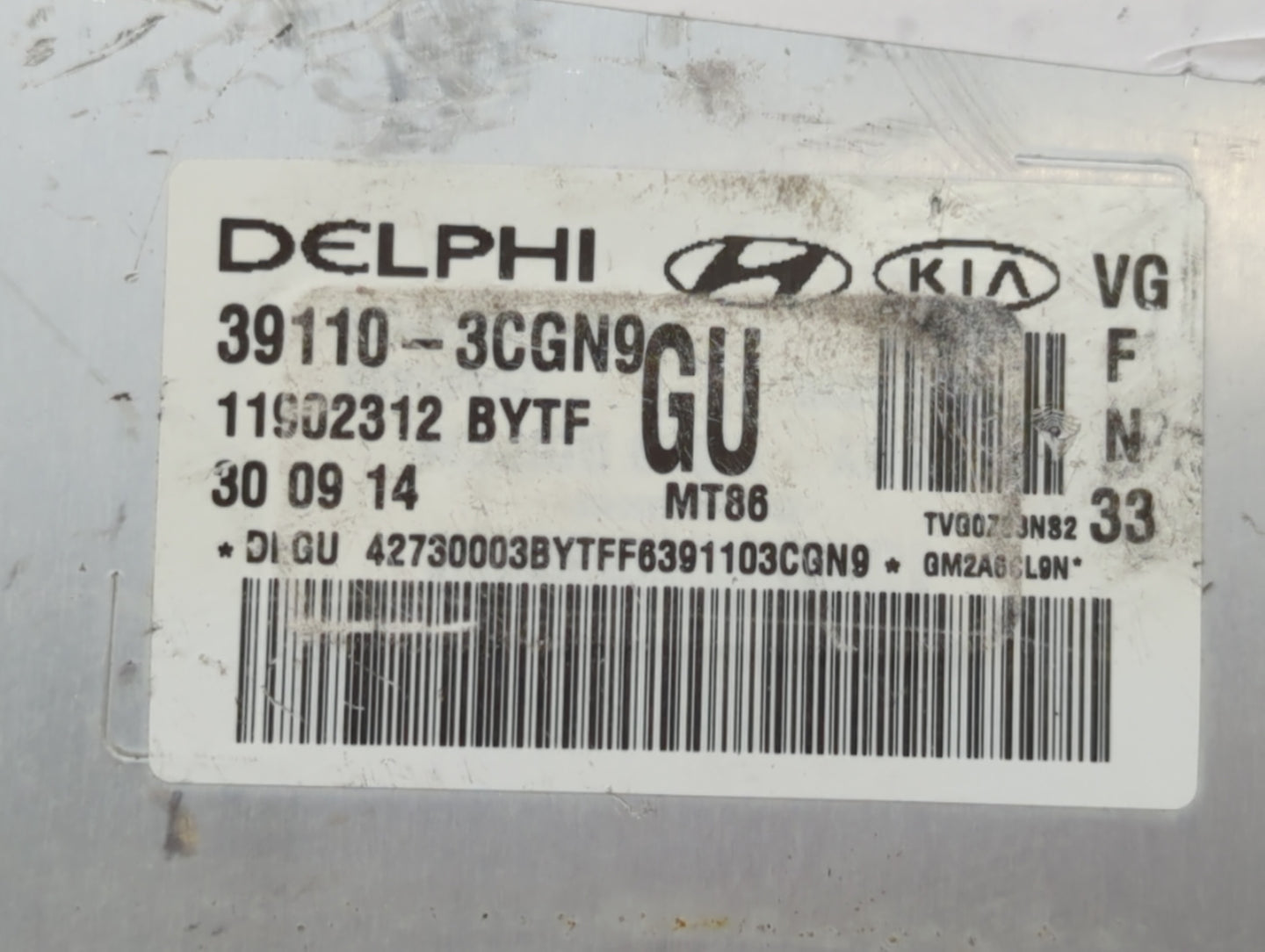 2014-2016 Kia Cadenza PCM Engine Control Computer ECU ECM PCU OEM P/N:39110-3CGN9 39110-3CGN8 Fits Fits 2014 2015 2016 OEM U