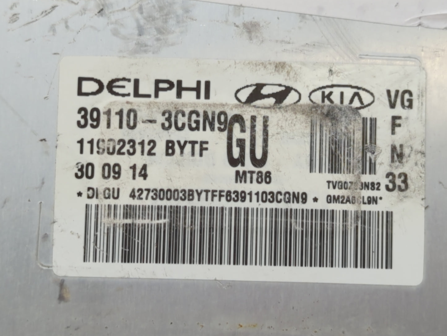 2014-2016 Kia Cadenza PCM Engine Control Computer ECU ECM PCU OEM P/N:39110-3CGN9 39110-3CGN8 Fits Fits 2014 2015 2016 OEM U