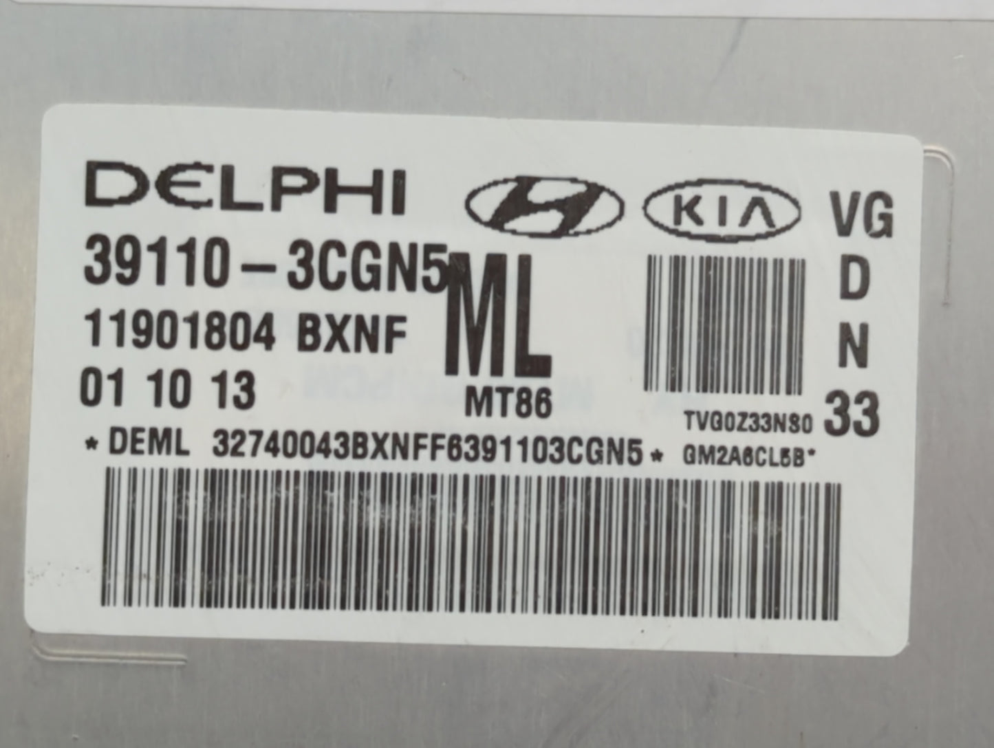 2014-2016 Kia Cadenza PCM Engine Control Computer ECU ECM PCU OEM P/N:39110-3CGN5 Fits Fits 2014 2015 2016 OEM Used Auto Par