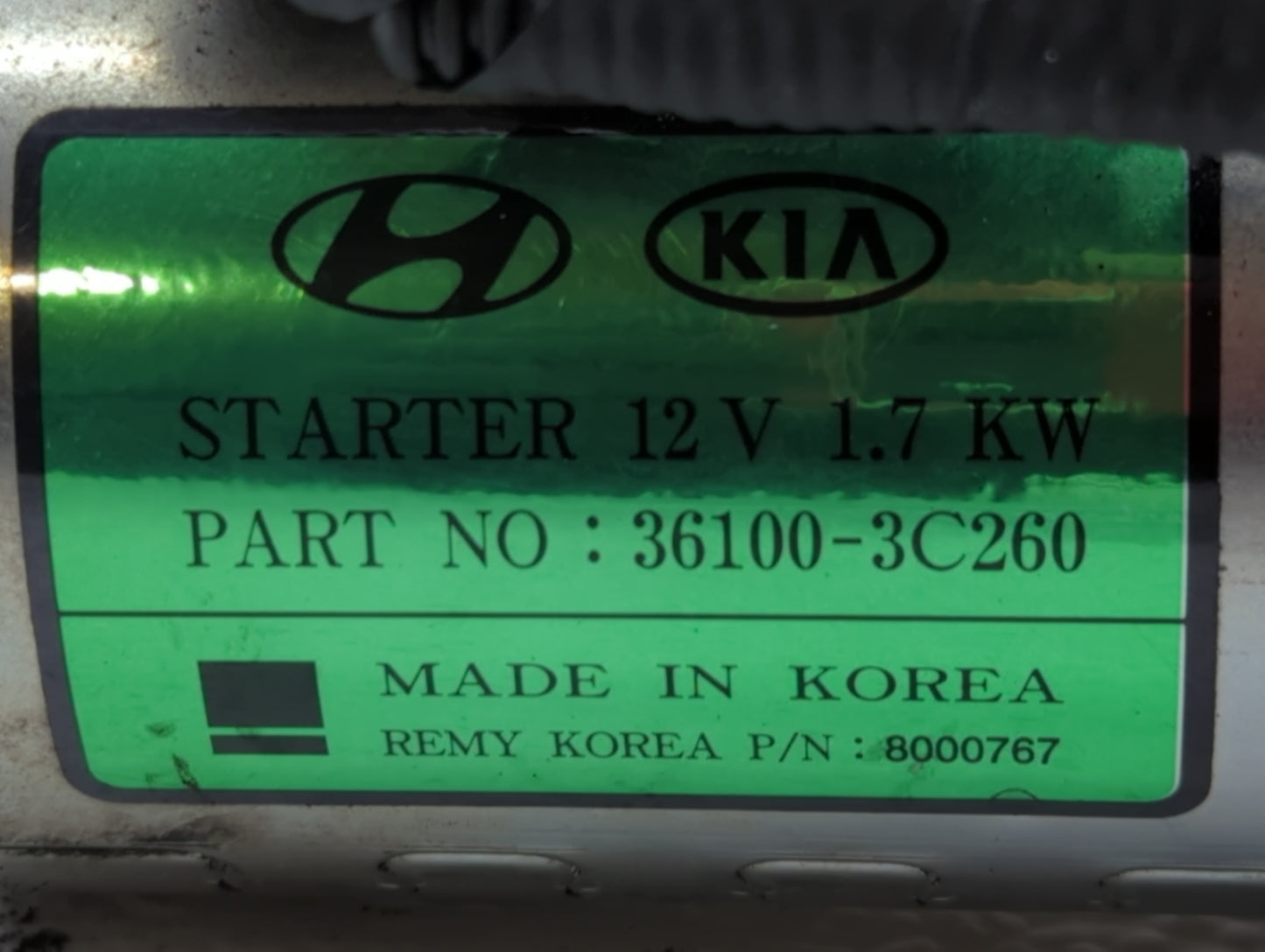 2015-2020 Kia Cadenza Car Starter Motor Solenoid OEM P/N:36100-3C260 Fits Fits 2015 2016 2017 2018 2019 2020 OEM Used Auto P