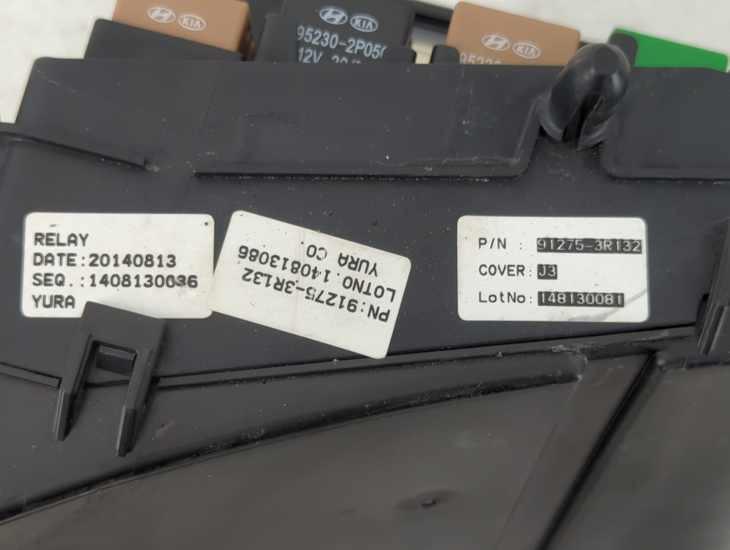 2014-2016 Kia Cadenza Fusebox Fuse Box Panel Relay Module P/N:91275-3R132 Fits Fits 2014 2015 2016 OEM Used Auto Parts - Oem