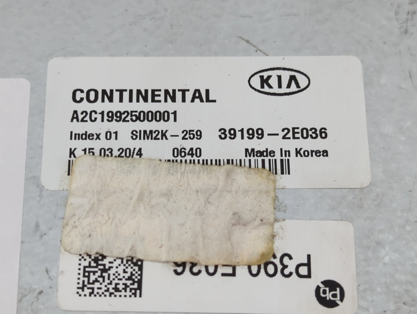 2015 Kia Forte PCM Engine Control Computer ECU ECM PCU OEM P/N:39199-2E036 Fits OEM Used Auto Parts - Oemusedautoparts1.com
