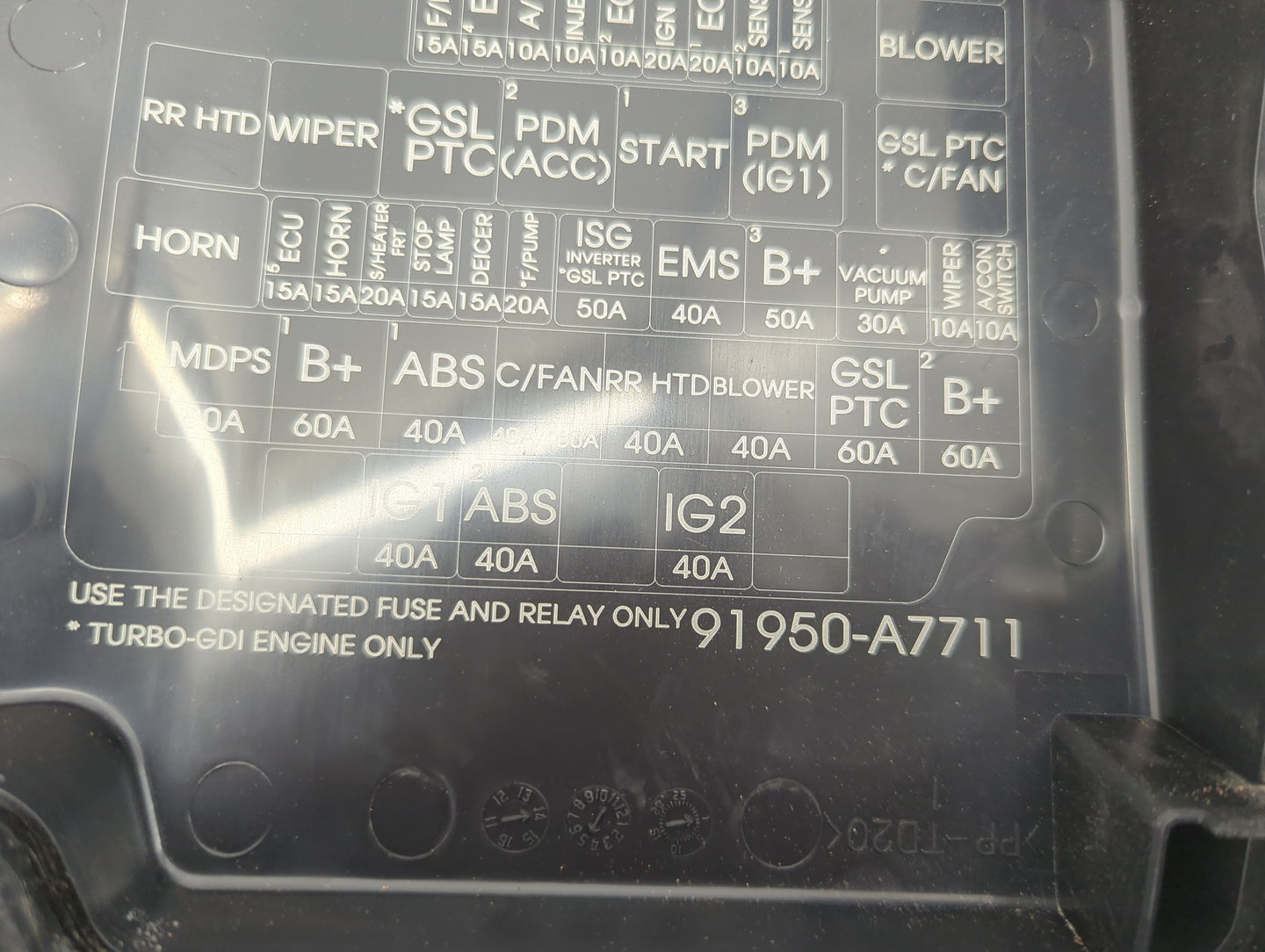 2014-2016 Kia Forte Fusebox Fuse Box Panel Relay Module P/N:91950-A7711 Fits Fits 2014 2015 2016 OEM Used Auto Parts - Oemus