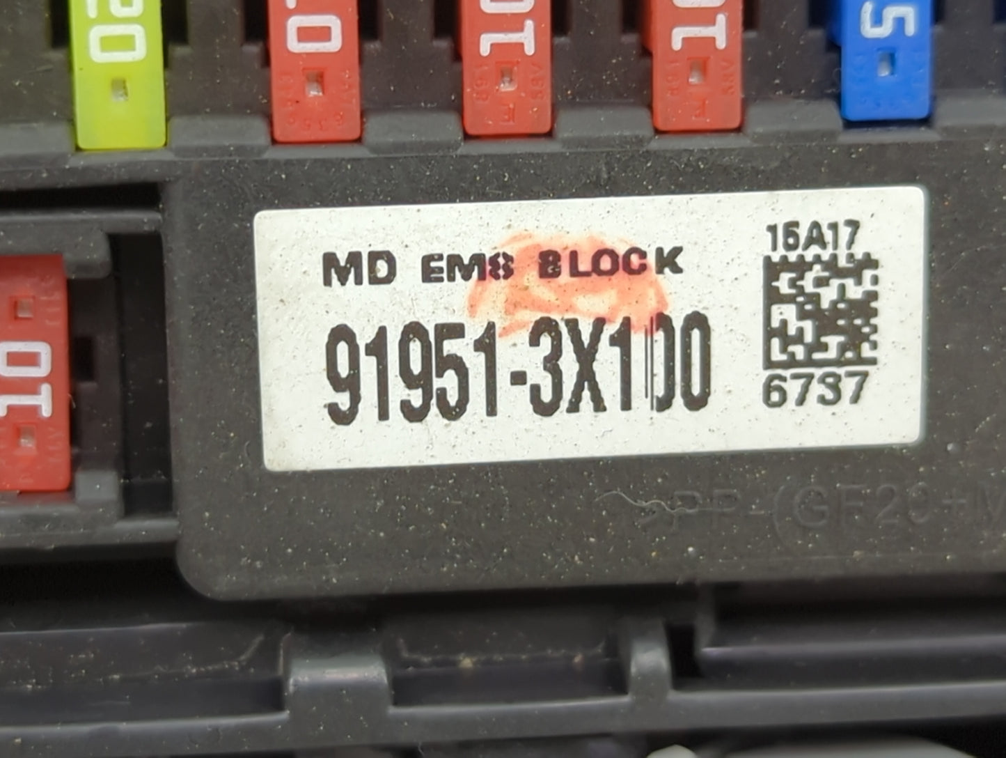 2014-2016 Kia Forte Fusebox Fuse Box Panel Relay Module P/N:91951-3X100 Fits Fits 2014 2015 2016 OEM Used Auto Parts - Oemus