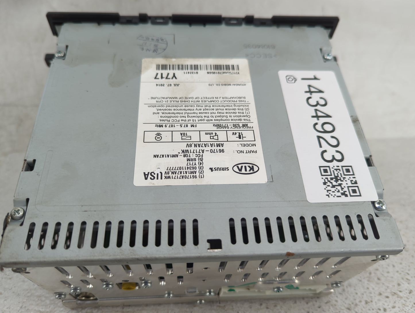 2014-2016 Kia Forte Radio AM FM Cd Player Receiver Replacement P/N:96170-A7171WK AM1A1A7AN, 8V Fits Fits 2014 2015 2016 OEM 