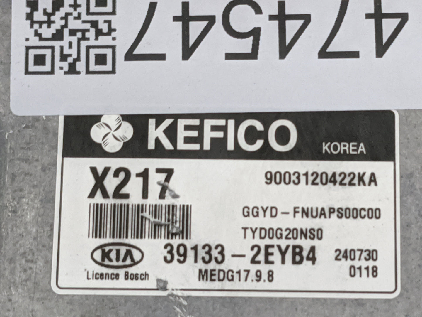 2015 Kia Forte PCM Engine Control Computer ECU ECM PCU OEM P/N:39133-2EYB4 9003120422KA, GGYD-FNUAPS00C00, TYD0G20NS0 Fits O