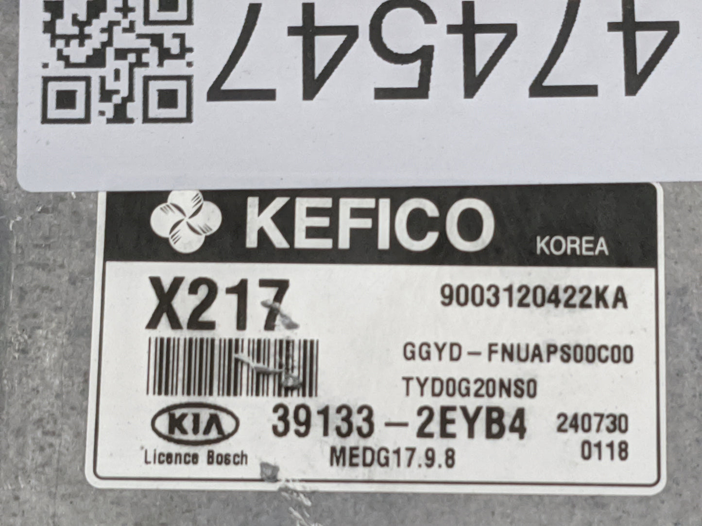 2015 Kia Forte PCM Engine Control Computer ECU ECM PCU OEM P/N:39133-2EYB4 9003120422KA, GGYD-FNUAPS00C00, TYD0G20NS0 Fits O