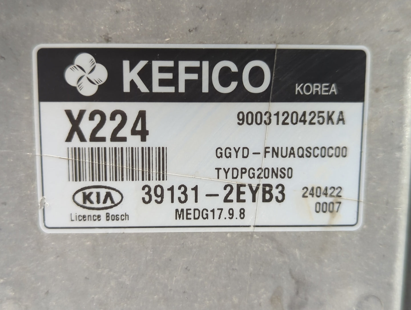 2015 Kia Forte PCM Engine Control Computer ECU ECM PCU OEM P/N:39131-2EYB3 Fits OEM Used Auto Parts - Oemusedautoparts1.com
