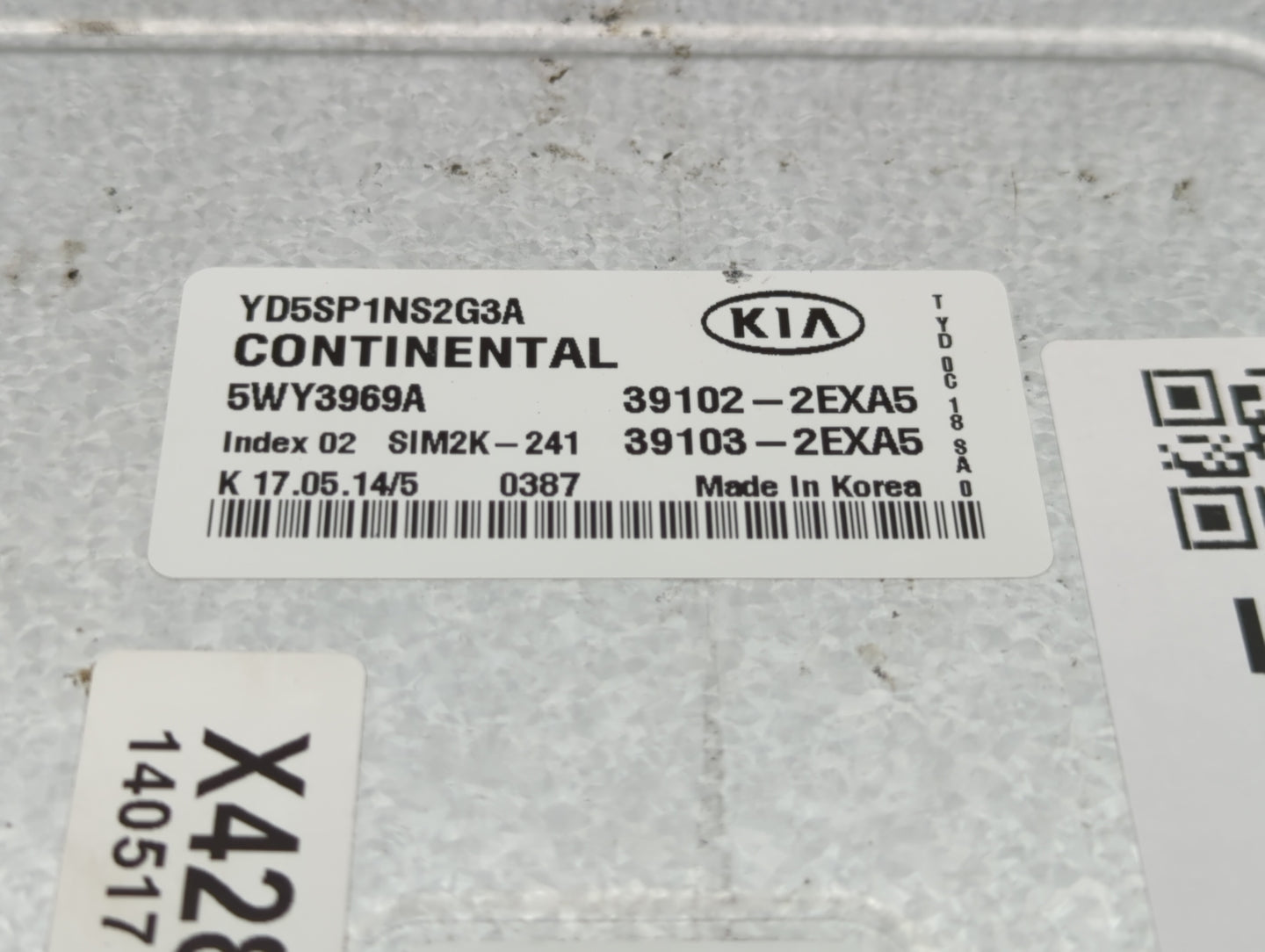 2015 Kia Forte PCM Engine Control Computer ECU ECM PCU OEM P/N:39103-2EXA5 39102-2EXA5, 39103-2EXA1, 39102-2EXA1 Fits OEM Us