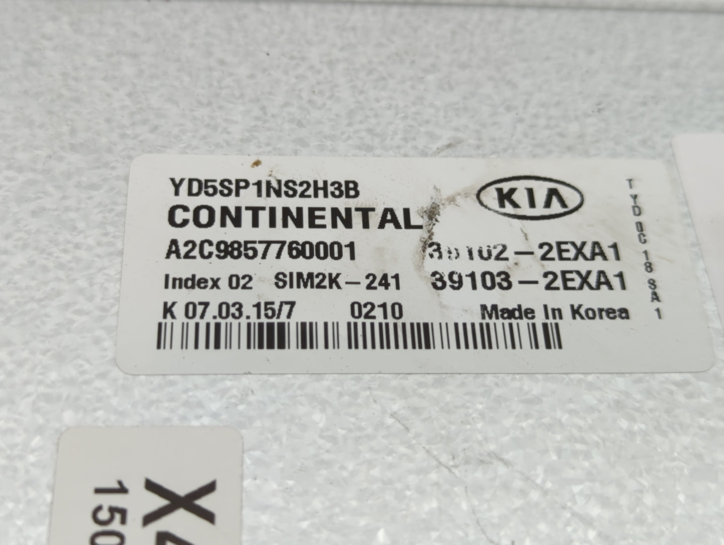 2015 Kia Forte PCM Engine Control Computer ECU ECM PCU OEM P/N:39103-2EXA1 39102-2EXA1, 39103-2EXA5, 39102-2EXA5 Fits OEM Us